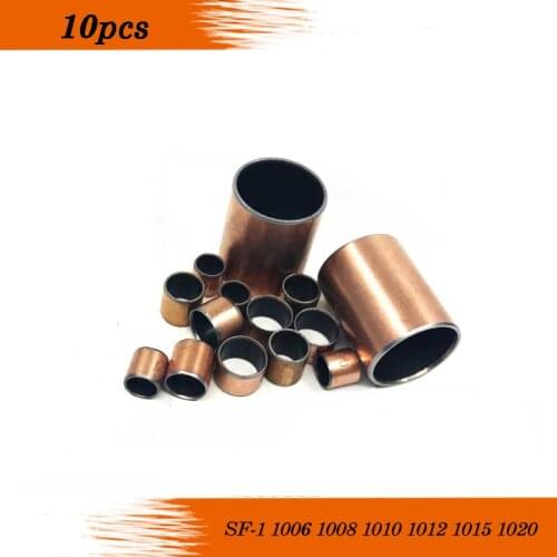 Free shipping 10Pcs SF1 SF-1 10pcs 1006 1008 1010 1012 1015 1020 Self Lubricating Composite Bearing Bushing Sleeve size 12mm