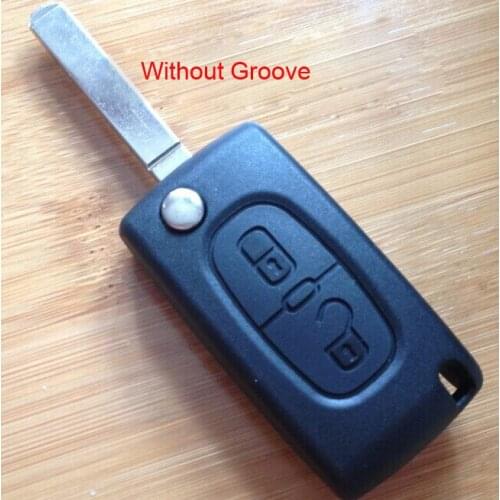 Replacement Remote Key Case Shell peugeot 307 206 key cover 2 buttons flip key case With VA2 Blade ( With Battery Location )