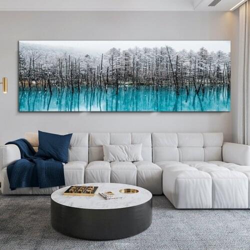 Snowing Forest Landscape home decor modern canvas painting Scandinavian style wall art canvas posters prints decoration salon