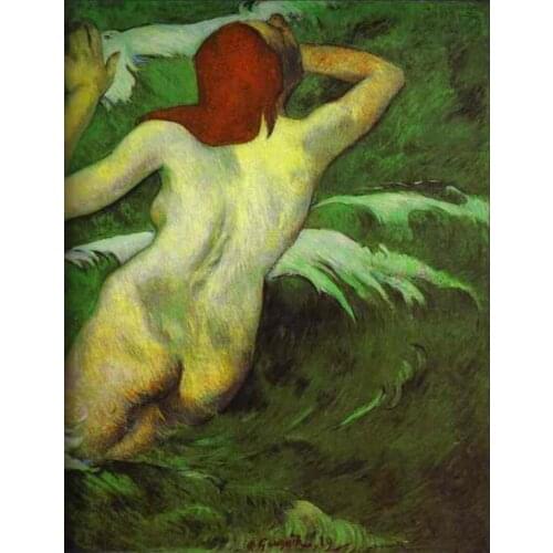 High quality Oil painting Canvas Reproductions In the Waves (1889) by Paul Gauguin hand painted