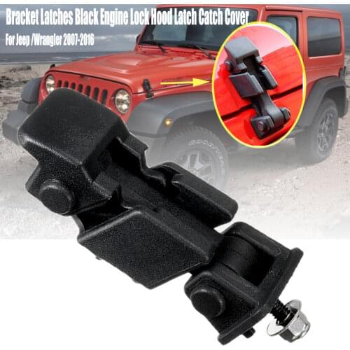 1 Set Bracket Latches Black Engine Lock Hood Latch Catch Cover For Jeep /Wrangler 2007-2016 Car Hood Catches Accessories