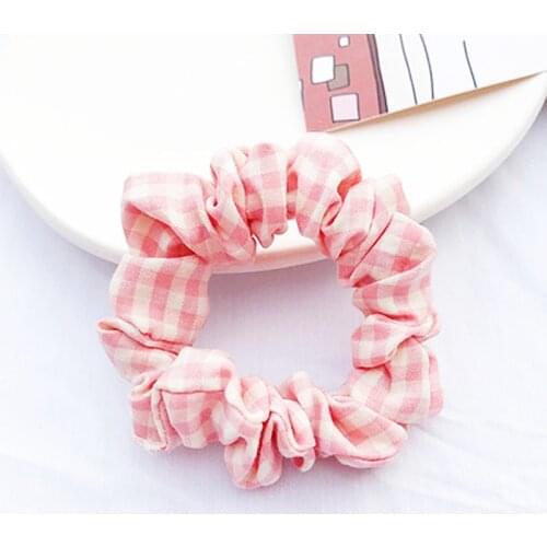 Sweet Strawberry Flowers Scrunchies Hair Accessories for Women Girl Elastic Hair Ring Hair Tie Ponytail Hair Band