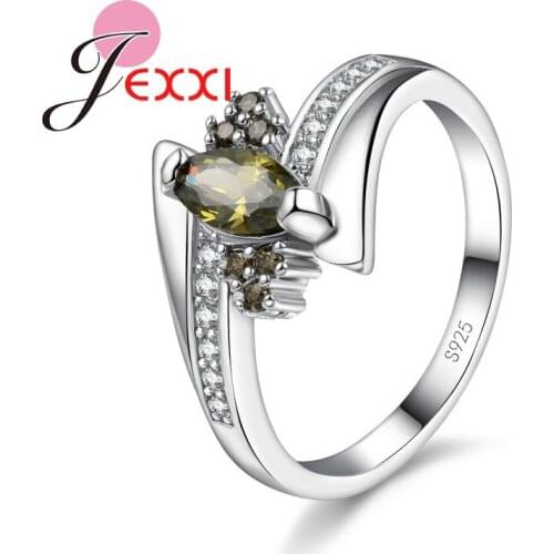 Silver Rings For Women With Stone 3 Colors Optional New Fashion Jewelry Ring Fine Wedding Party Accessories Hot