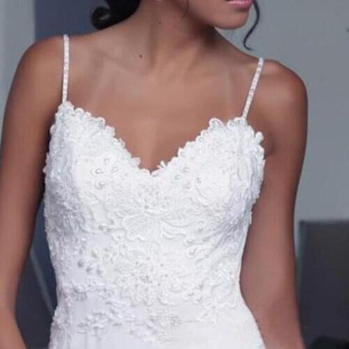 GY Beach robe de mariée Boho Wedding Dress Spaghetti Straps Backless Elegant Plus Size vestidos de Noiva Romantic