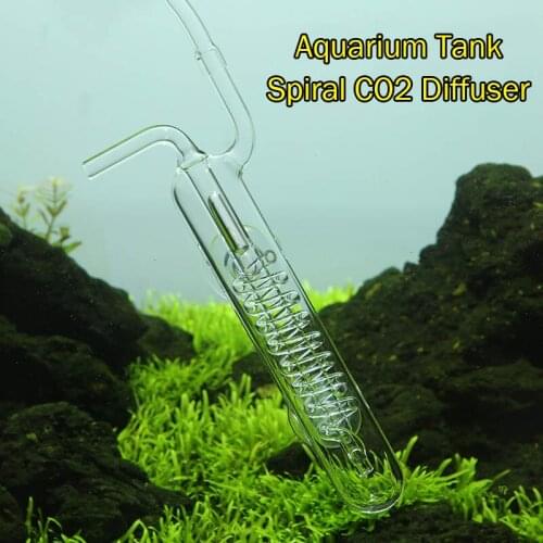 1PC Aquarium Tank CO2 Diffuser Bubble Counter Spiral Glass Atomizer Regulator for Planted Tank with Suction Cup CO2 Equipments