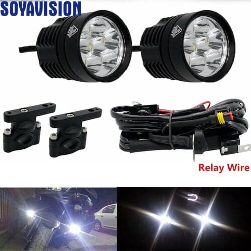 2XLED Strobe motorcycle H4 Headlight bulb Spot External DRL Fog Light For Suzuki Honda Yamaha kawasaki Benelli BMW PIAGGIO