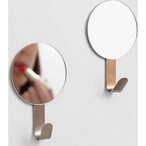 2 in 1 Stainless Steel Mirror Hook Strong Adhesive Hanger Bathroom Towel Holder Coat Hat Bag Key Hanging Door Hooks Accessories