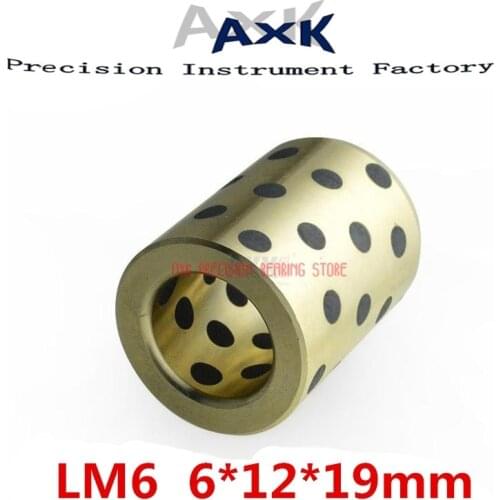 2021 Rolamentos 4pcs 6x12x19 Mm Linear Graphite Copper Set Bearing Bushing Oil Self-lubricating Jdb Free Shipping Lm6uu Lm6 6mm