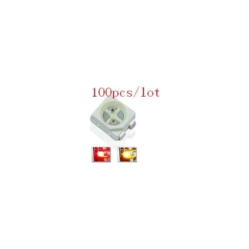100cs/lot Red&Yellow Bicolor smd led 3528 light diode 1210 surface mount chip led light emitting diode CE&Rohs