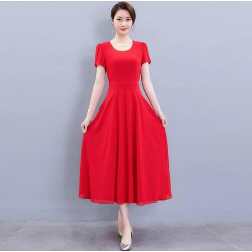 ASRQXJM Solid Summer Dresses