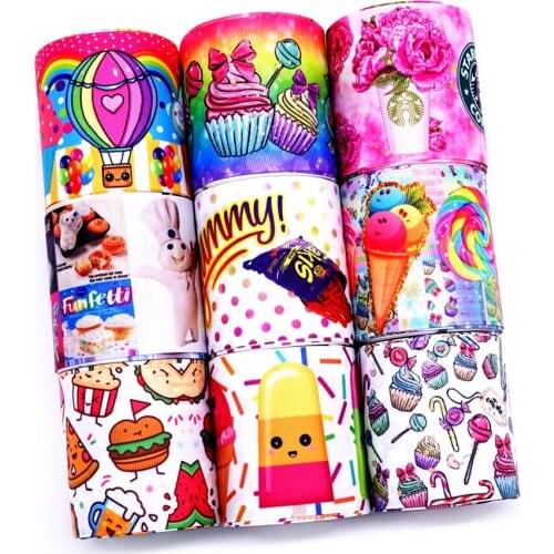 Free shipping new arrival 50yards cartoon printed grosgrain ribbons 33799
