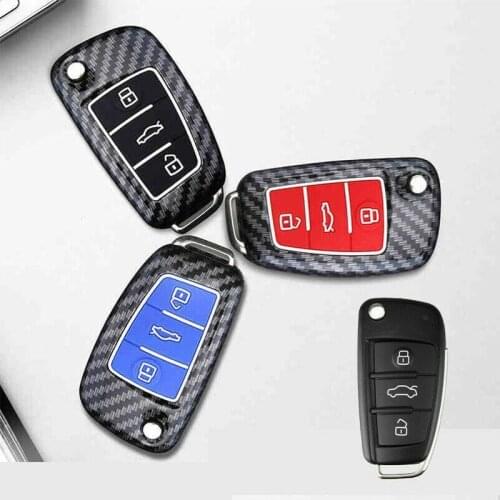 Like Carbon Fiber +silica Gel Car Key Fob Case Cover for AUDI A3 A4 A6 A8 A1 TT Q3 Q5 Q7 RS6 S8 Car Accessories Key Fob Cover