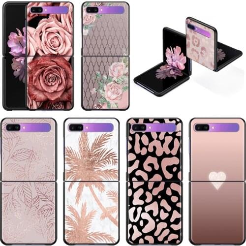 Phone Case For Samsung Galaxy Z Flip3 5G z flip 3 5G zFlip Cover Cellphone Shell Caso Mobilephone Fundas Pink Rose Bling Picture