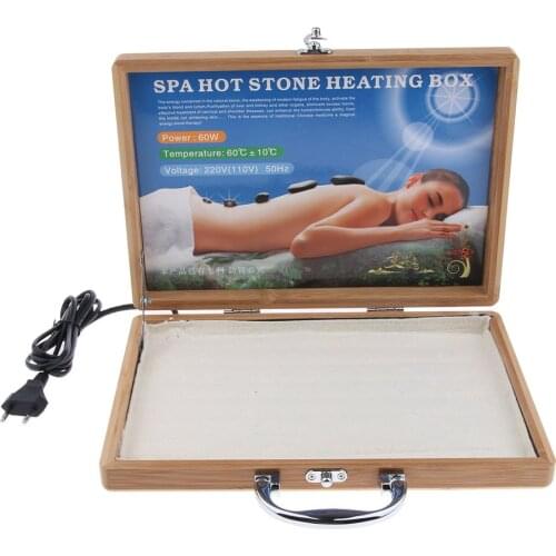 Portable Hot Stone Rock Heating Box Massage Stone Warmer Case Heater for Salon SPA Sauna Home Use - EU Plug