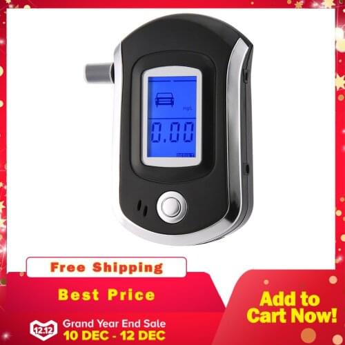 High precision Digital Breath Alcohol Tester Breathalyzer with LCD Display with 5 Mouthpieces AT6000 Hot Selling Dropshipping