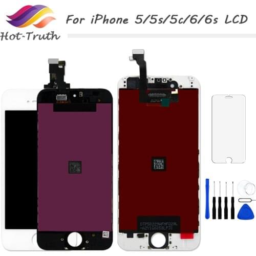 For iPhone 5 5s 5c 6 6s Screen LCD Display Touch Screen Digitizer Assembly +Tempered Glass+Tools 100% Tested No Spot No Scratch