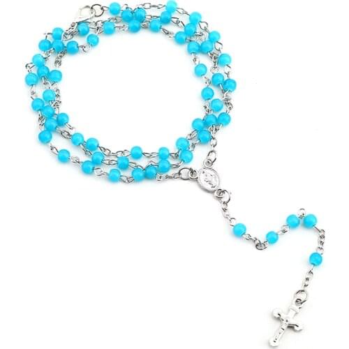 Christian Catholic Gifts Vintage Jesus Cross Rosary Necklace Jewelry On The Neck Zinc Alloy Solid Material 2021 Jewelr 4cm