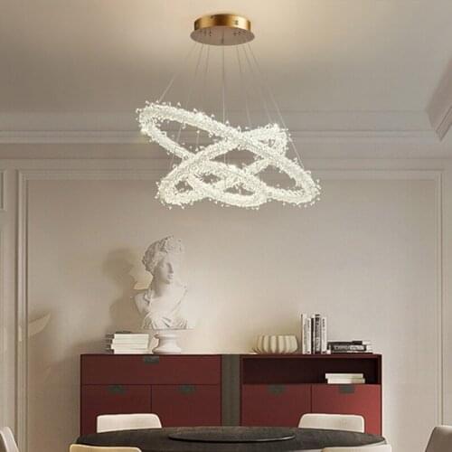 Crystal chandelier luxury indoor lighting modern creative crystal round bedroom living room cristal hanging lamp lustre