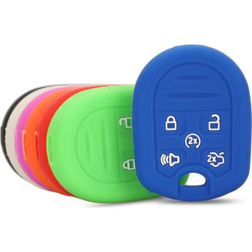 Bilchave 10pcs For Ford Expedition Explorer Flex Taurus Lincoln MKZ Navigator 5 Buttons Silicone Smart Remote Car Key Case Cover