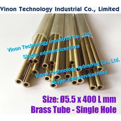 5.5x400 MM Brass Tube Single Hole (30PCS/LOT),Brass EDM Tubing Electrode,Tube Diameter 5.5mm Length 400mm for Electric Discharge