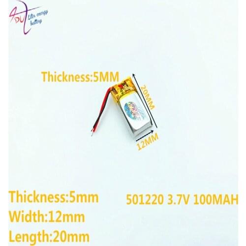 Liter energy battery 501221 3.7V 100mah 501220 481220 Lithium polymer Battery with protection board For MP5 Bluetooth Earphone