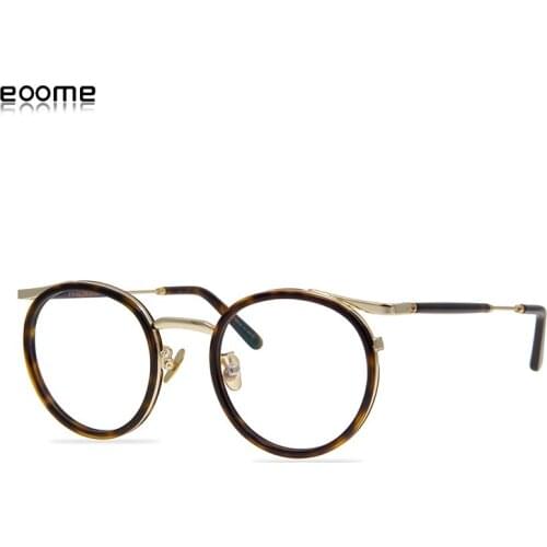 Small Round Titanium Frames Luxury Vintage Light and flexiable eyewear Oval Shape best quality fashion design with case