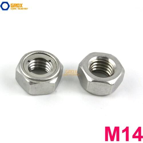 4 Pieces M14 304 Stainless Steel Metal Lock Nut