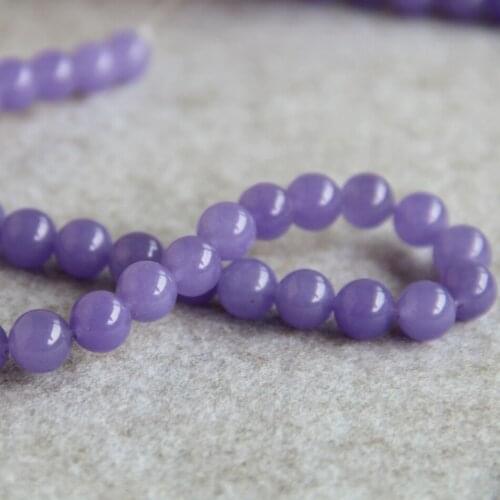 Min Order1)8mm Fashion New Purple beads Round chalcedony beads DIY Beads stones 15" Jewelry making design wholesale