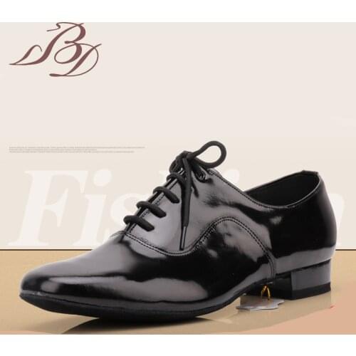 BD Dance Shoes Men Standard 301 Black straight Sole Ballroom Dance Shoes Waltz Tango Foxtrot Quickstep Dancesport dance shoes