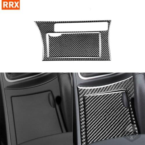 Black Carbon Fiber Stickers Central Control Water Cup Holder Panel Styling Interior Car Accessories For Mazda 3 Axela 2010-2013