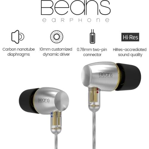 HiBy Beans Single-Dynamic Driver HiFi In-Ear IEMs Replacement Earphone Cable 3.5MM Terminal 0.78MM 2-Pin