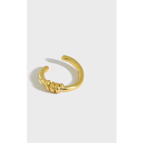 No pierced) ONLY 1PC 10.5MM Authentic 925 Sterling silver White/ Gold Roped Knot Clip Earrings TLE1199