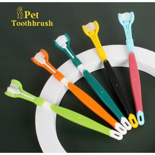 New Soft Pet Toothbrush Teddy Brush Bad Breath Tartar Teeth Care Tool Dog Cat Cleaning Silicagel Pet Hygiene Pooch Supplies