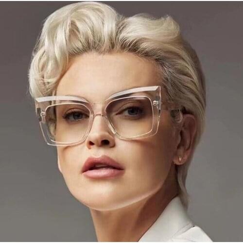 2021 New Cat Eye Big Frame Woman Sunglasses Men Fashion Classic Plastic Sun Glasses Luxury Vintage Brand Eye Sun Glasses Uv400