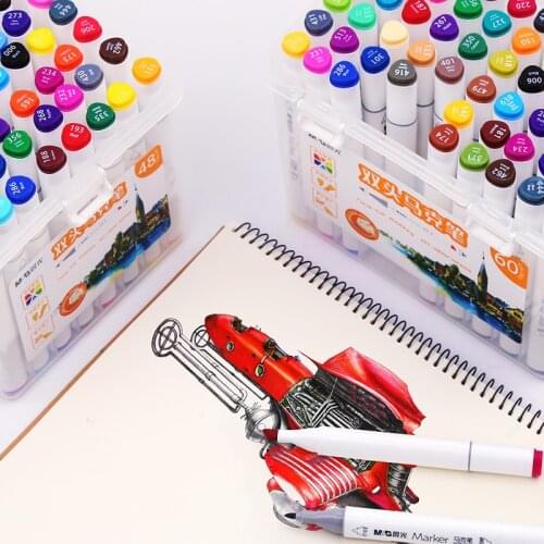 New M&G 12/24/30/40/60/80/108/168 Colors Art Markers Alcohol Based Brush Pen Manga Drawing Double Head Markers Art Supplies