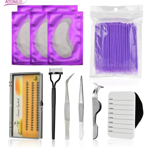 Professional 3d Wispy Lashes Extension Accessories Fake Eye Lashes Box Eyelash tweezers Kit Set False Eyelash Board Under Pads