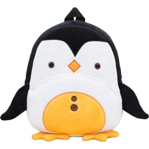 Cute Penguin Toddler Backpack Soft Plush Kids Schoolbag Snack Toy Shoulder Bag High Quality