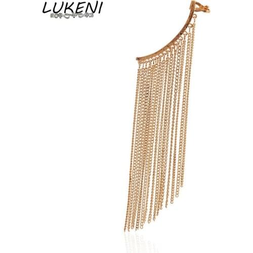 LUKENI Free Shipping 5pcs/Lot New Fashion Jewelry Punk Tassel Ear Cuff Clip Earrings without Piercing Earrings For Women CE007