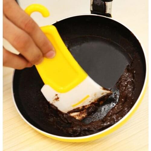 Silicone Frying Pan Cleaning Scraper Non-stick Brush Cake Pastry Spatulas Kitchen Gadgets Cleaning Accessories HX6D
