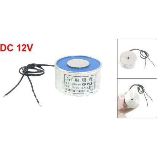 1.3" x 0.7" 34mm x 18mm 18kg 40LB 180N Sucking Sucked Disc Solenoid Lift Holding Electric Lifting Magnet Electromagnet 12V DC