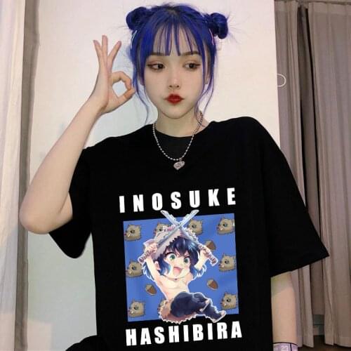 SUNOWE Japanese Anime Demon Slayer Kimetsu No Yaiba Kamado T Shirt Cotton Male/Female Printed Casual T-Shirts Crew Neck Tee Tops