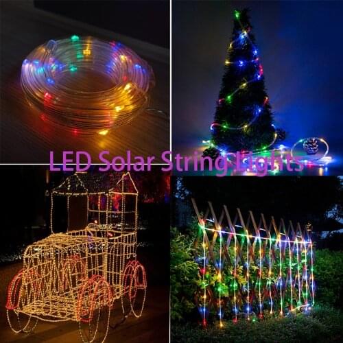 50/100 LED DIY Solar IP65 Waterproof Fairy Lights 7/12M Rope Tube String Light for Patio Christmas Yard Garden Decor Decoration