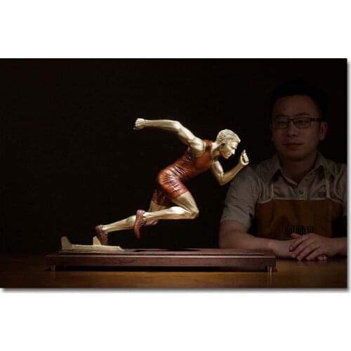TOP ART # Athletics Sports COOL Business GIFT "Running Towards Success "Copper Handmade Sculpture Home office WALL decoration