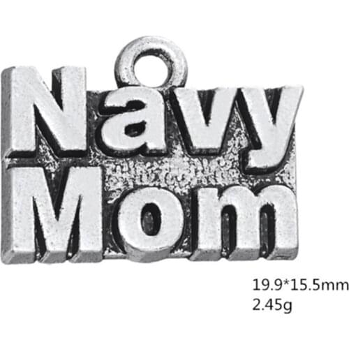 Navy Mom Charm Pendants Jewelry Making Finding DIY Bracelet Necklace Earring Accessories Handmade Tools 3pcs