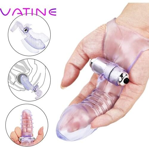 VATINE Finger Sleeve Vibrator G Spot Massage Clit Stimulate Flirting Sex Toys For Women Female Masturbator Adult Products