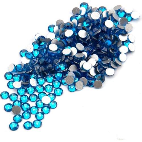 High Quality Cap ri Blue Glass Stones Use With Glue SS3-SS34 3D Nail Art Rhinestones For Fashion Decoration Free Shipping
