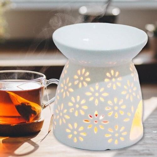 Aromatic Oil Burner, Geometric Ceramic Essential Oil Candle Holder Wax Melt Burner Warmer Melter fragrance for Home Offi