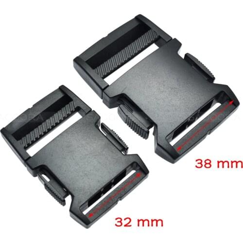 1pcs Contoured Curved Plastic Buckle For Paracord Bracelet & Dog Harness Black Backpack Straps Webbing Size 32mm 38mm