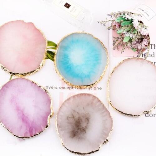 1pc Nail Color Resin Palette Tray Round Necklace Ring Earrings Jewelry Display Plate Creative Healing Stone Home Decoration