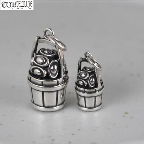 100% 925 Silver Good Luck Pendant Real Sterling Wealth-bucket Pendant Lucky Jewelry Pendant